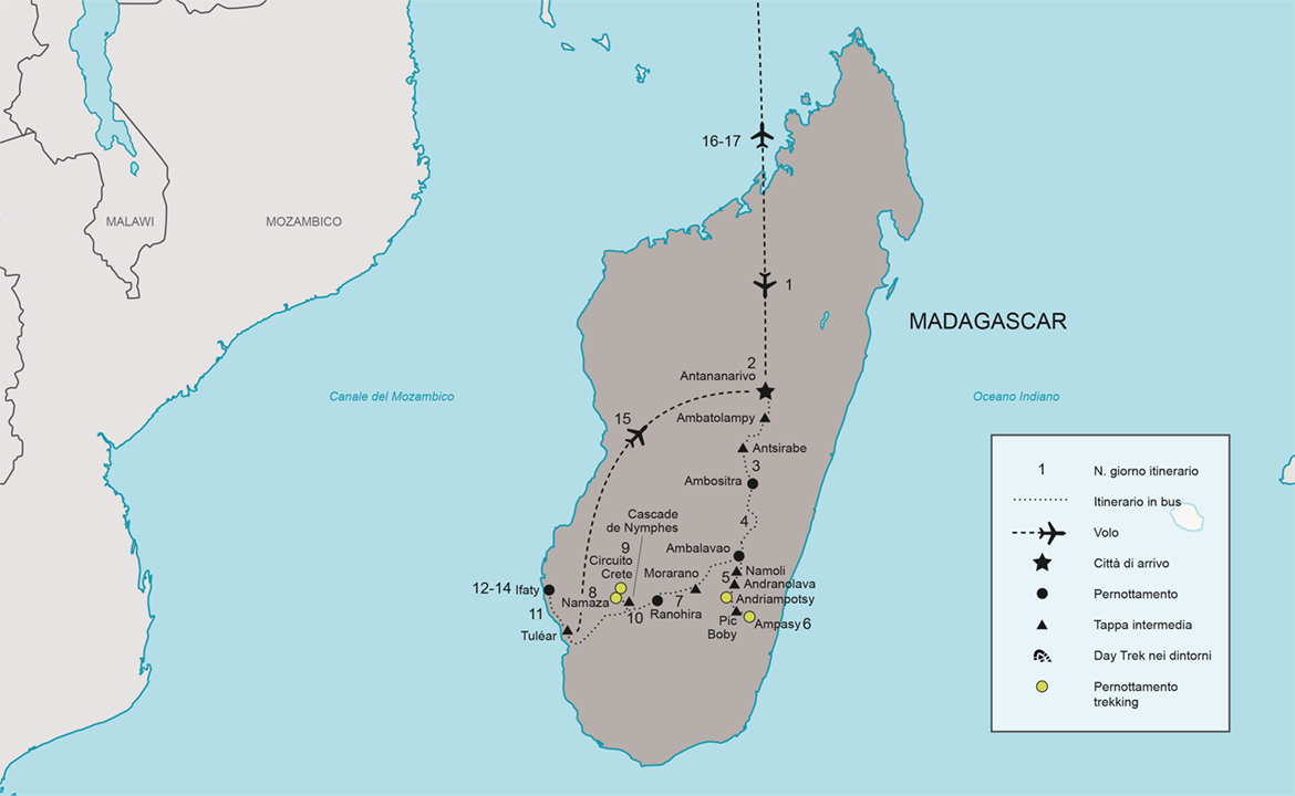Itinerario Tour Madagascar Trekking