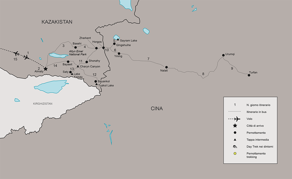 Itinerario Kazakistan e Cina